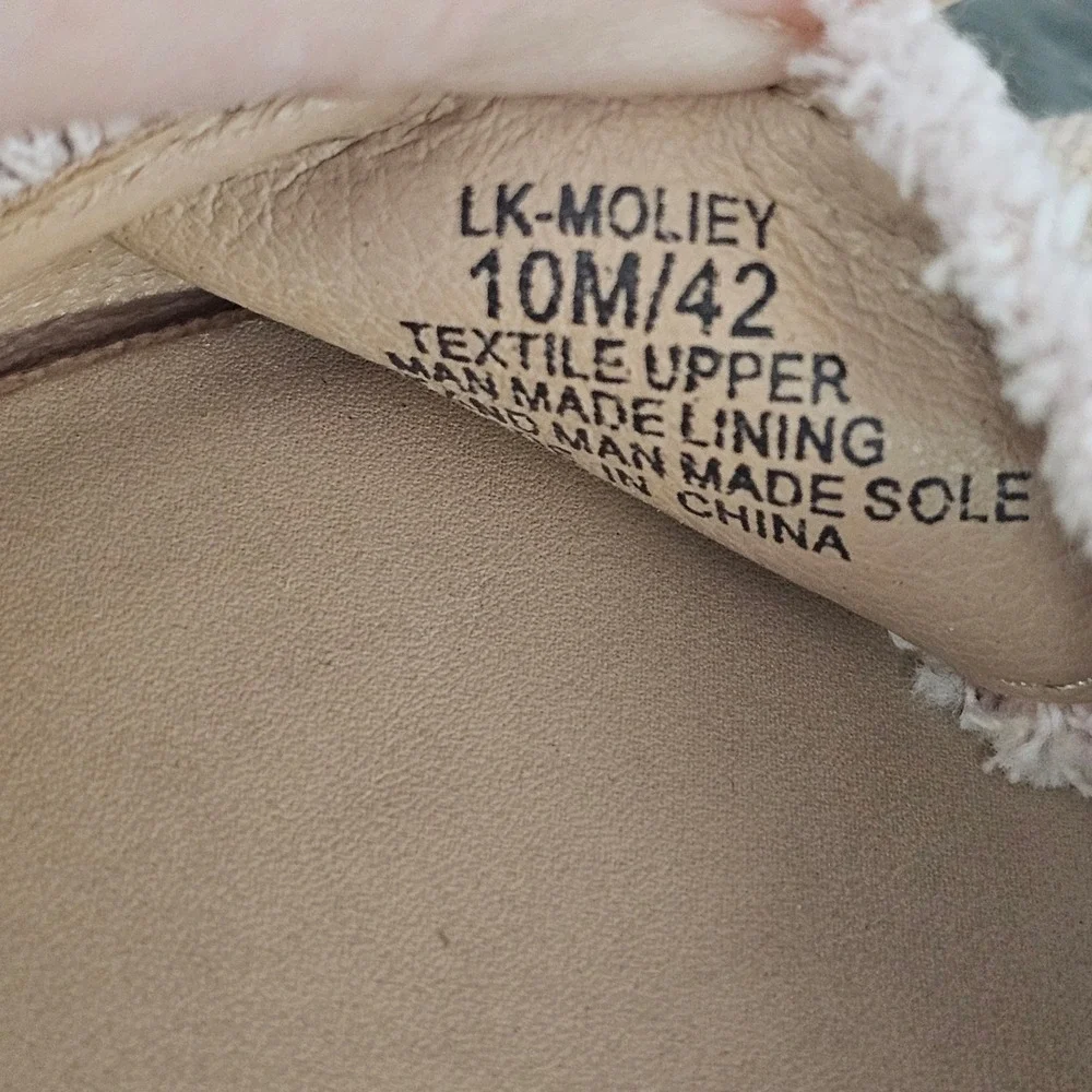 Lucky Brand Pink Canvas Espadrille Wedge Sandals Women Size 10 Adjustable Strap‎